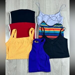 Bundle of 7 Size S Crop Tube Tops Brandy Melville Wilfred J.Galt Free People Gap